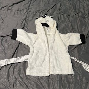Baby aspen zebra hooded towel white black size 0-9 months